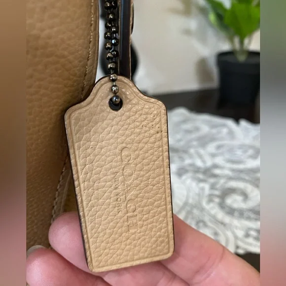 COACH Tan Natural Calf Leather Dufflette Crossbody Bag,Dark Nickel Tone hardware - Picture 3 of 16